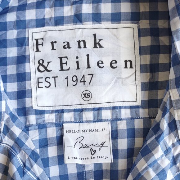 Frank & Eileen Blue & White GinghamRelaxed 'Barry Button Up Shirt Women XS - Picture 2 of 9
